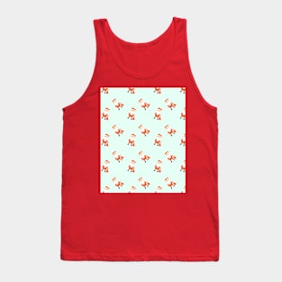 Cute Santa Claus with gift bag on light background Tank Top